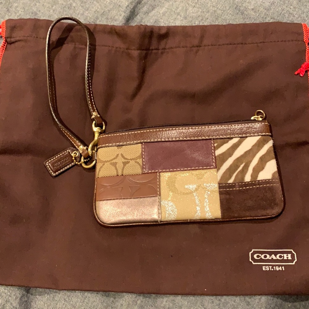 Multicolor coach wristlet